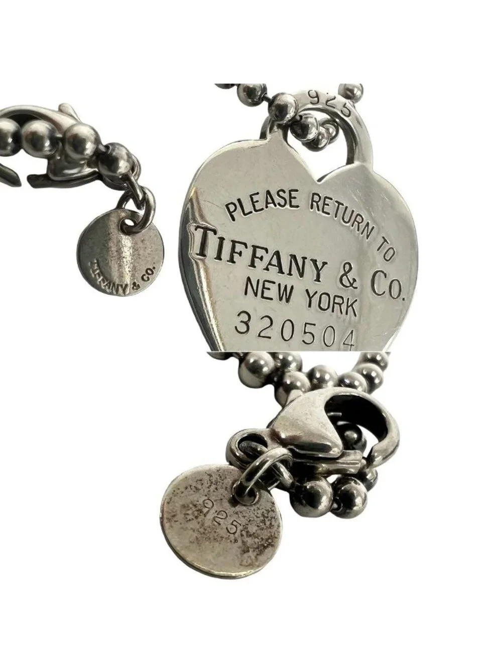 Tiffany & Co Return to Tiffany Heart Ballchain Necklace 925 Sterling Silver